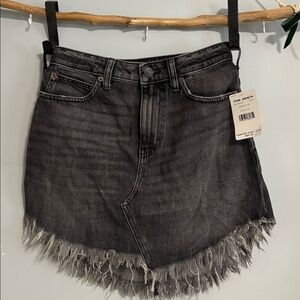 Free People Maverick Fringed Denim Skirt